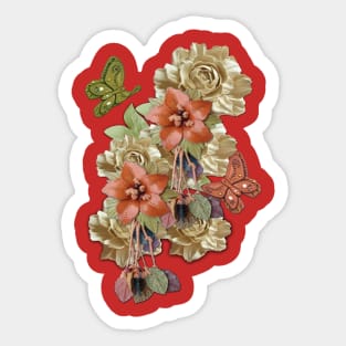 Leather-Craft Flower Art Sticker